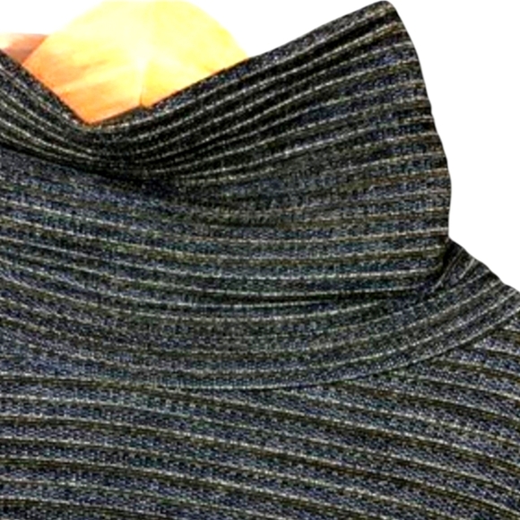 John John Striped Mock Neck Sequin Star Sleeve Sweater - Picture 2 of 8